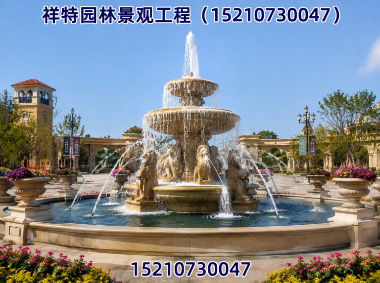 清苑区广场喷泉展示图